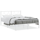 Bedframe metaal wit 135x190 cm met hoofdbord