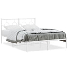 Bedframe metaal wit 140x190 cm met hoofdbord