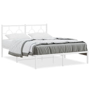 Bedframe metaal wit 140x190 cm met hoofdbord