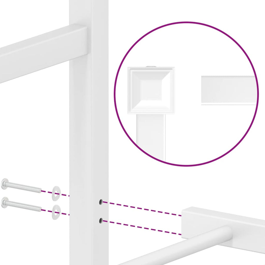 Bedframe met hoofdbord metaal wit 150x200 cm