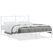Bedframe Metaal 160 x 200 cm Wit met hoofdbord