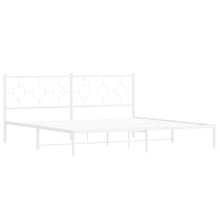 Bedframe met hoofdbord metaal wit 200x200 cm