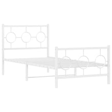 Bedframe Met Hoofd- En Voeteneinde Metaal Wit 90 x 190 cm met hoofdbord & voetbord
