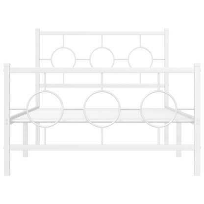 Bedframe met hoofd- en voeteneinde metaal wit 100x200 cm