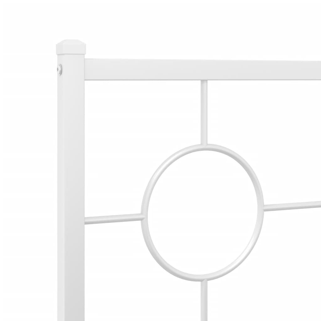Bedframe met hoofd- en voeteneinde metaal wit 100x200 cm