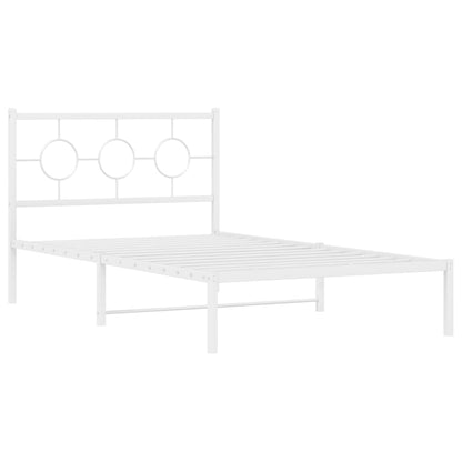 Bedframe met hoofd- en voeteneinde metaal wit 107x203 cm