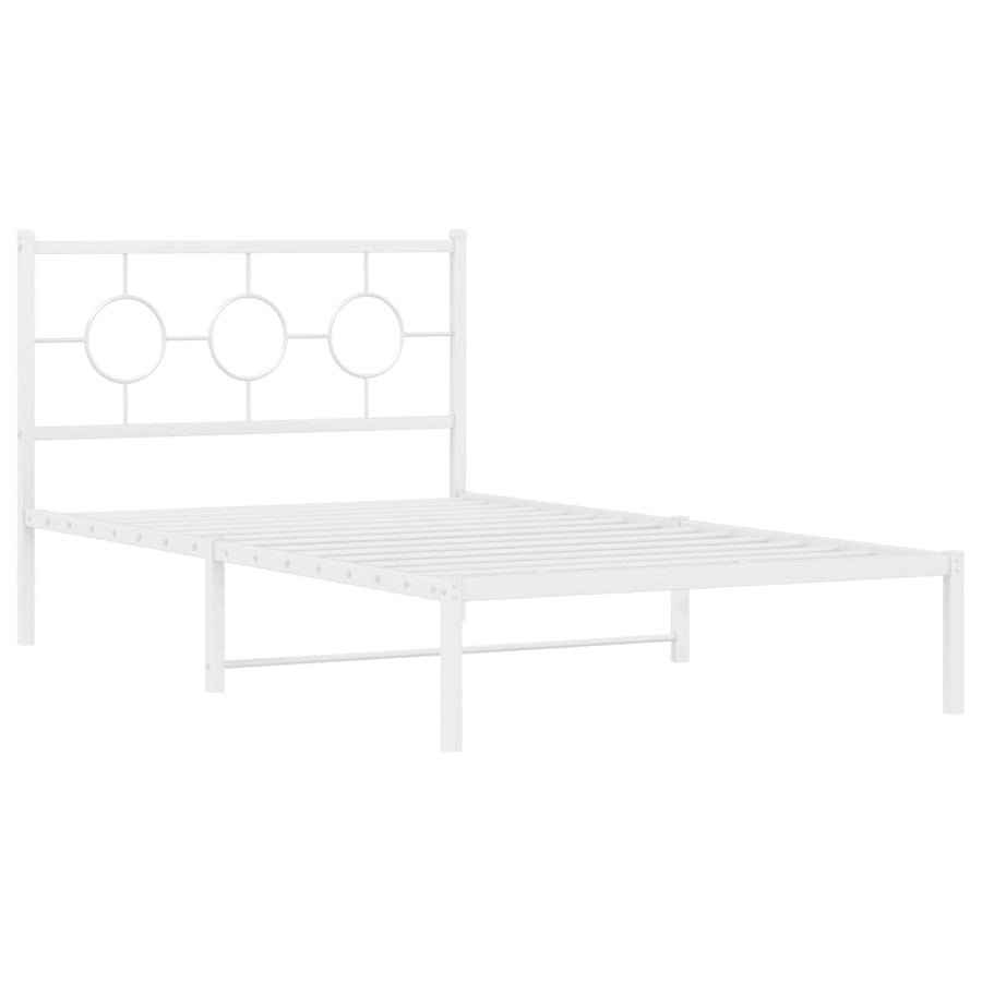 Bedframe met hoofd- en voeteneinde metaal wit 107x203 cm
