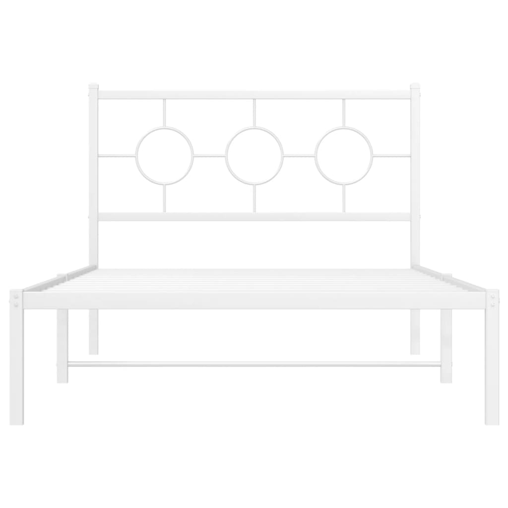 Bedframe met hoofd- en voeteneinde metaal wit 107x203 cm