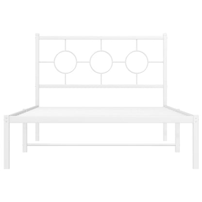 Bedframe met hoofd- en voeteneinde metaal wit 107x203 cm