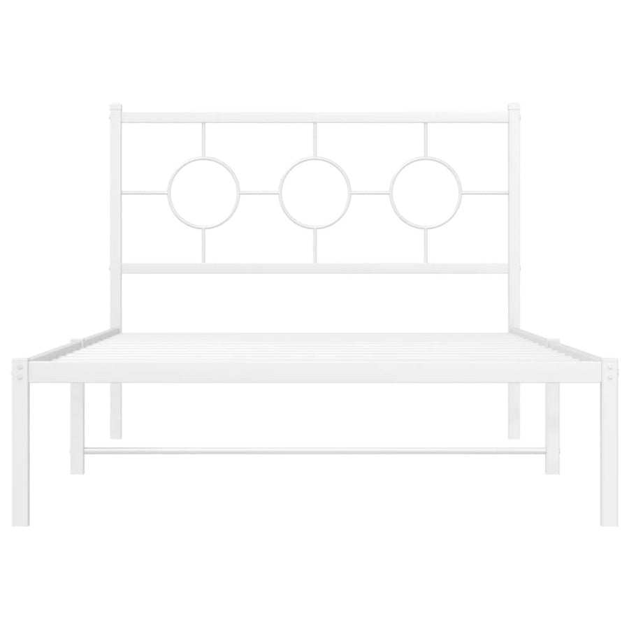 Bedframe met hoofd- en voeteneinde metaal wit 107x203 cm