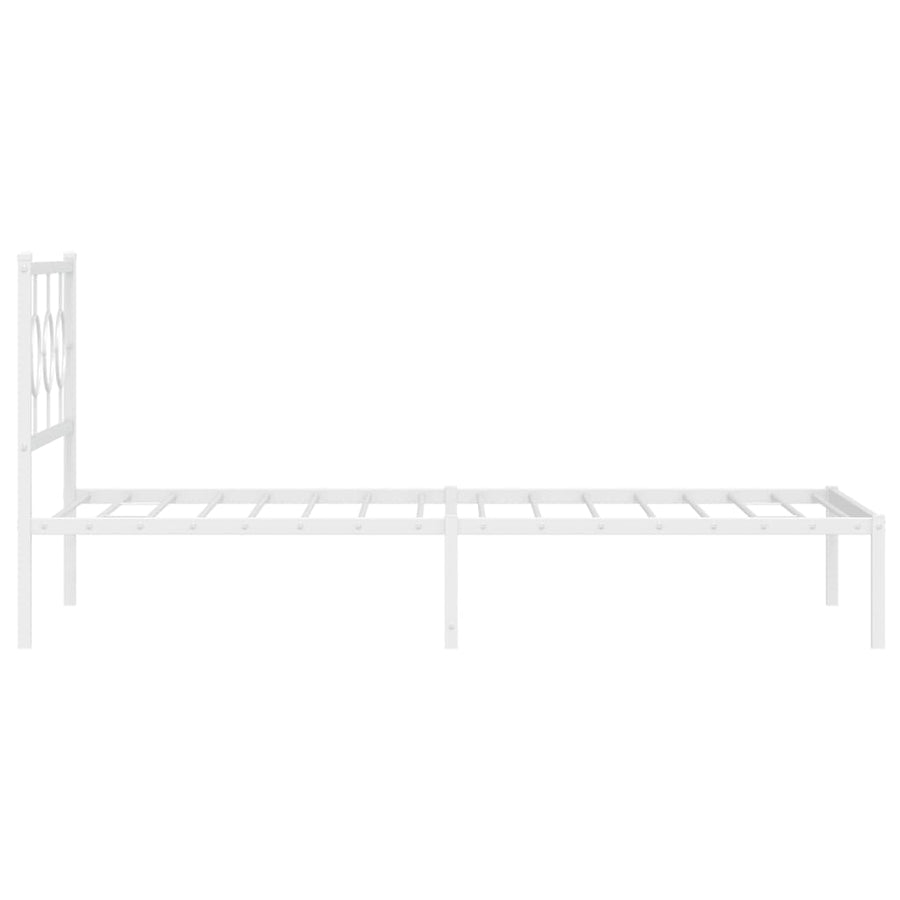 Bedframe met hoofd- en voeteneinde metaal wit 107x203 cm