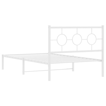 Bedframe met hoofd- en voeteneinde metaal wit 107x203 cm