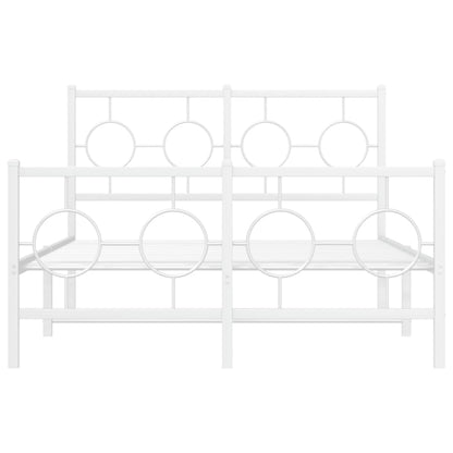 Bedframe met hoofd- en voeteneinde metaal wit 120 x 190 cm
