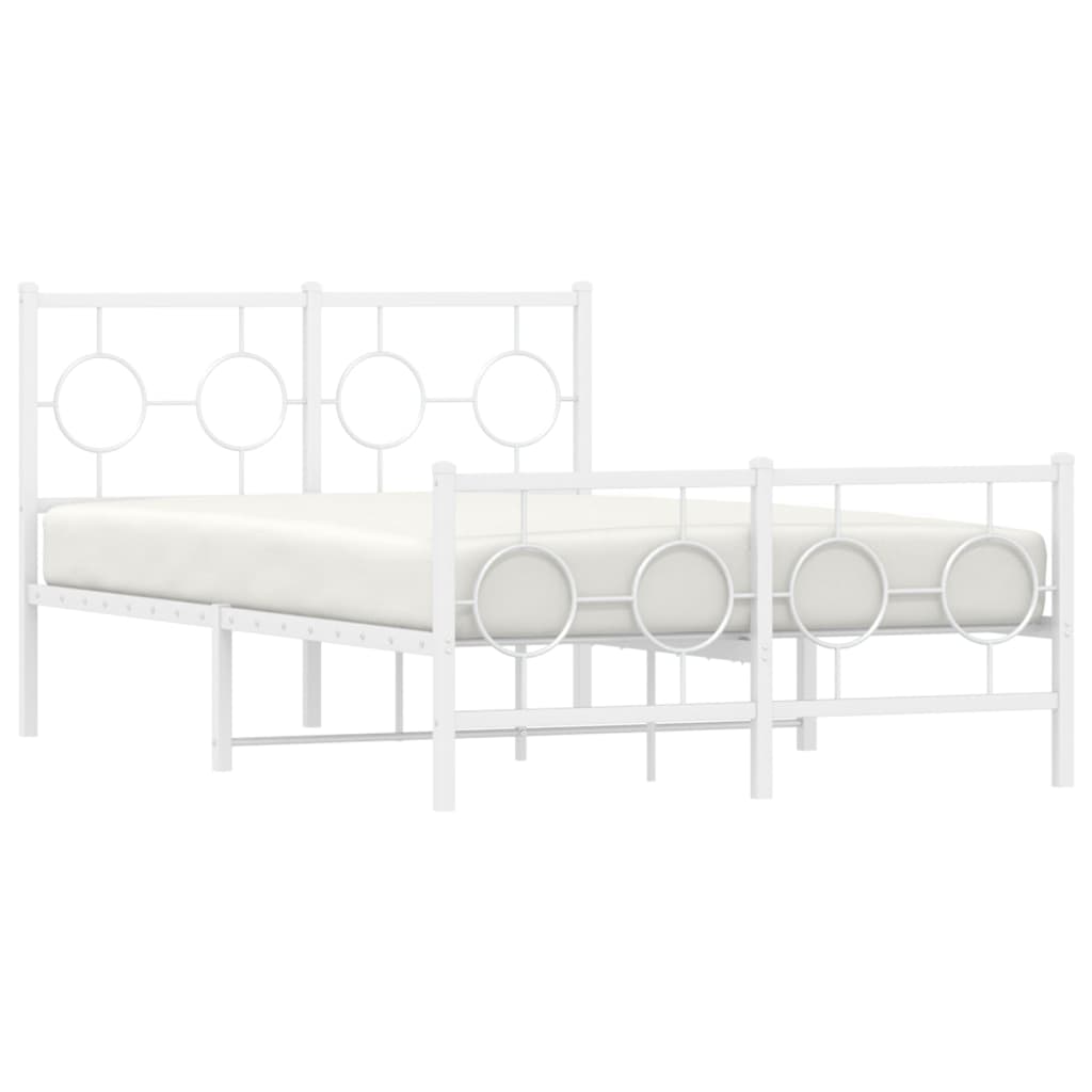 Bedframe met hoofd- en voeteneinde metaal wit 120x200 cm