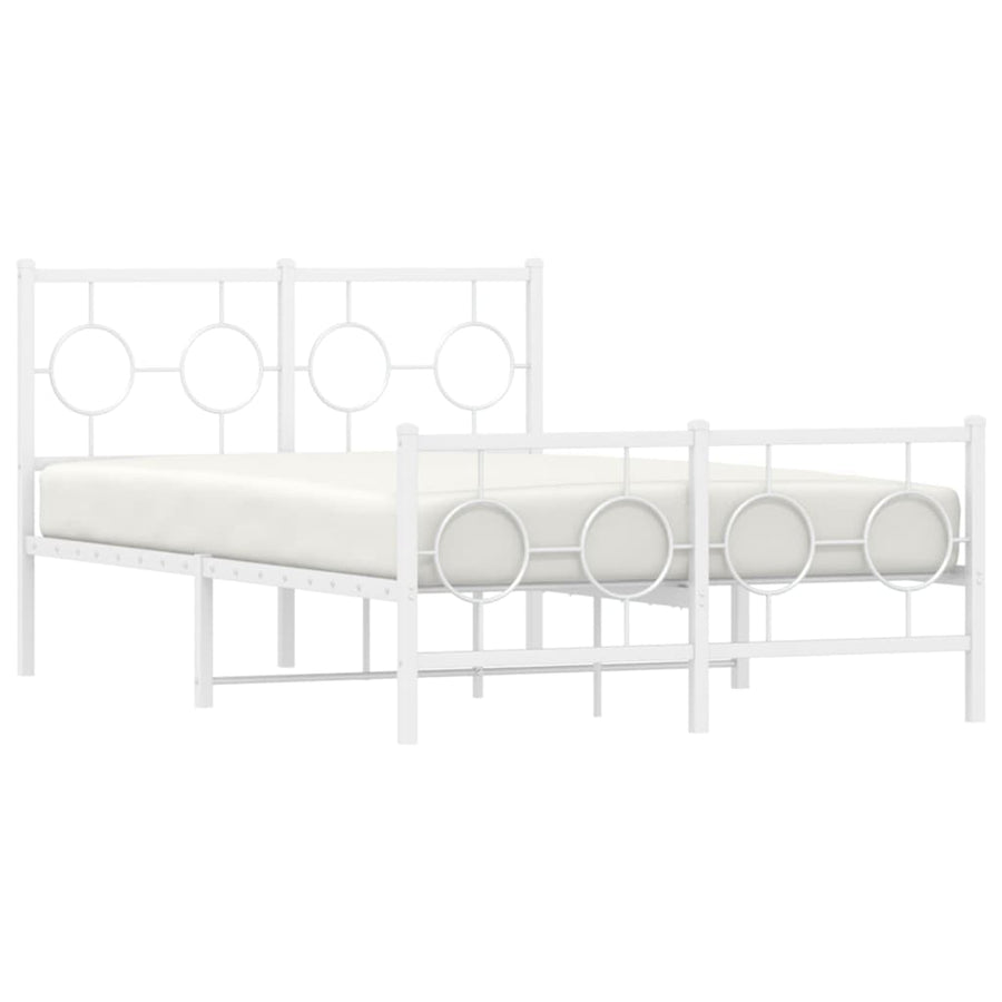 Bedframe met hoofd- en voeteneinde metaal wit 120x200 cm