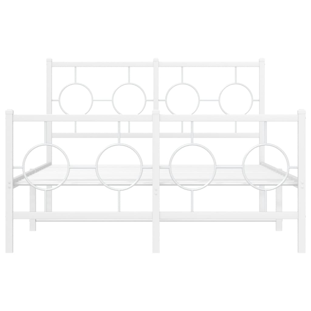 Bedframe met hoofd- en voeteneinde metaal wit 120x200 cm
