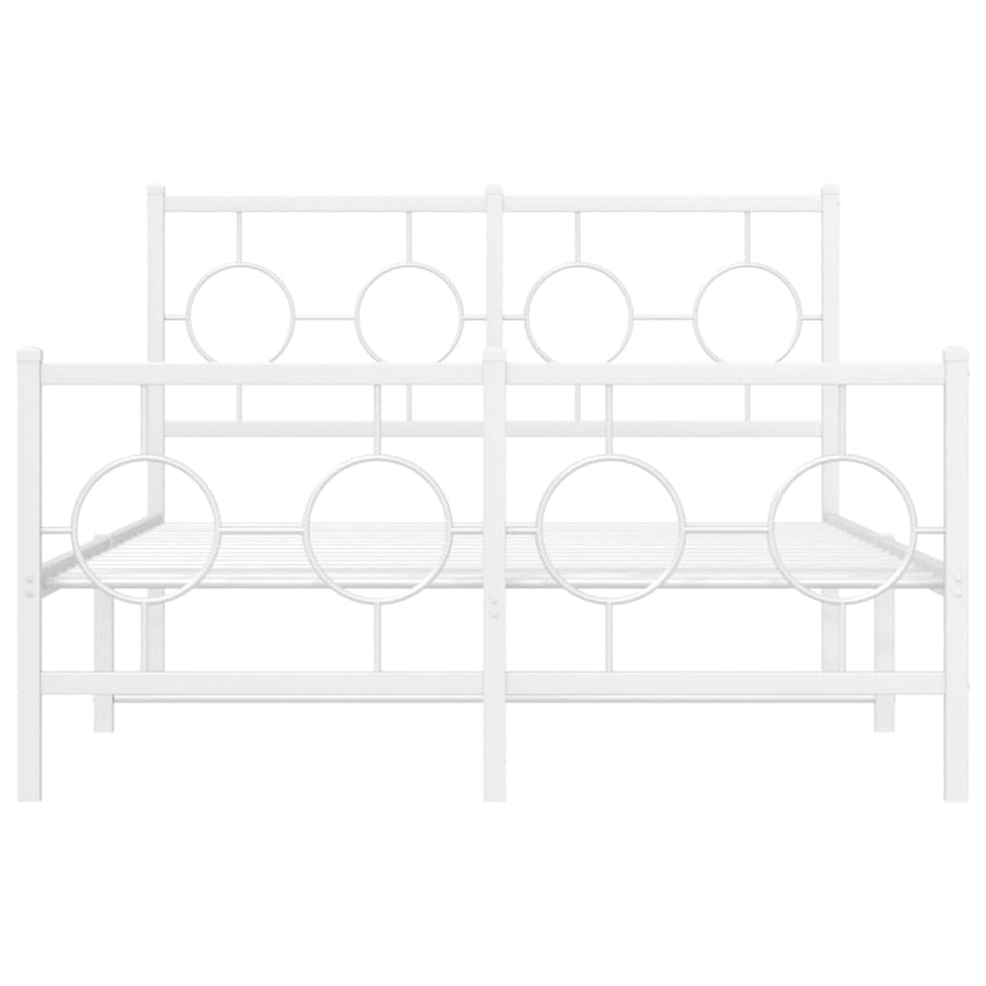 Bedframe met hoofd- en voeteneinde metaal wit 120x200 cm