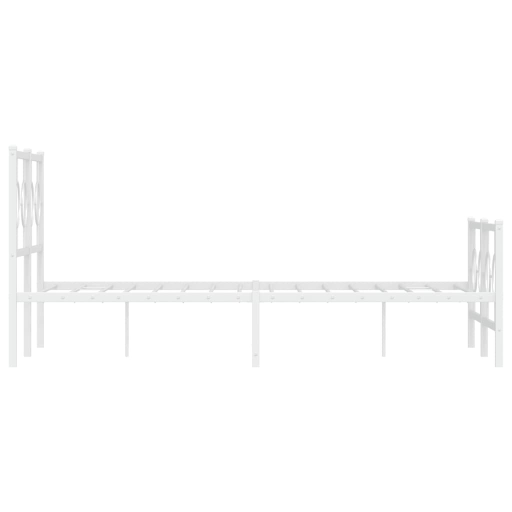 Bedframe met hoofd- en voeteneinde metaal wit 120x200 cm