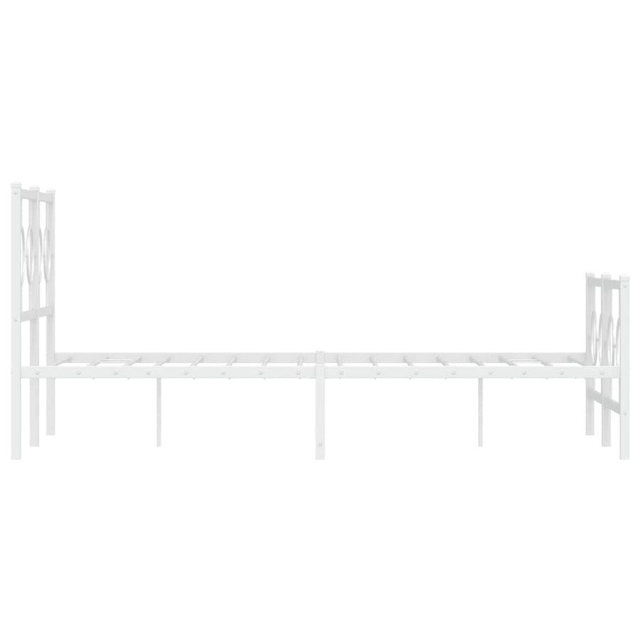 Bedframe met hoofd- en voeteneinde metaal wit 120x200 cm