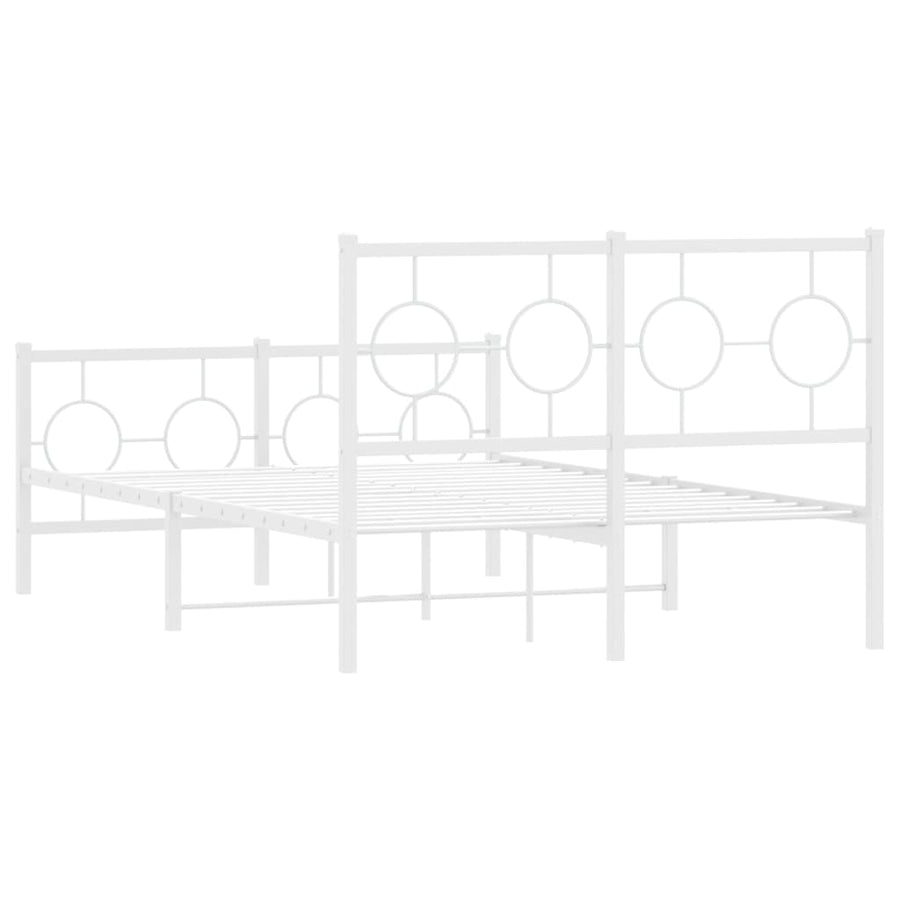 Bedframe met hoofd- en voeteneinde metaal wit 120x200 cm