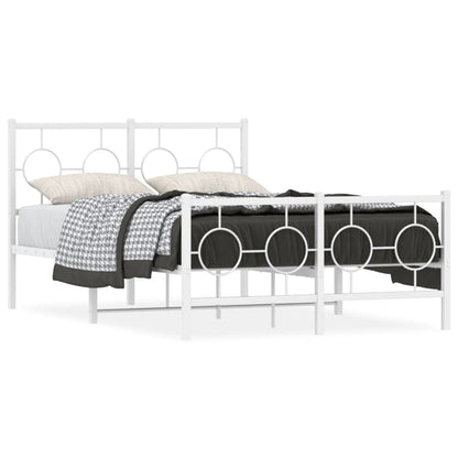 Bedframe met hoofd- en voeteneinde metaal wit 120x200 cm