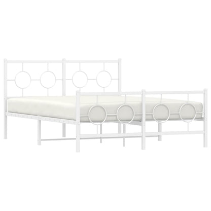 Bedframe met hoofd- en voeteneinde metaal wit 135x190 cm