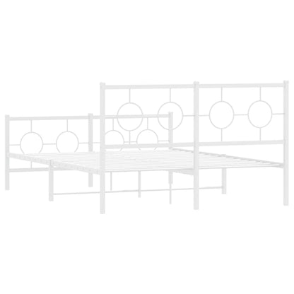 Bedframe met hoofd- en voeteneinde metaal wit 135x190 cm