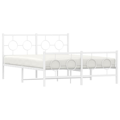 Bedframe met hoofd- en voeteneinde metaal wit 140x200 cm