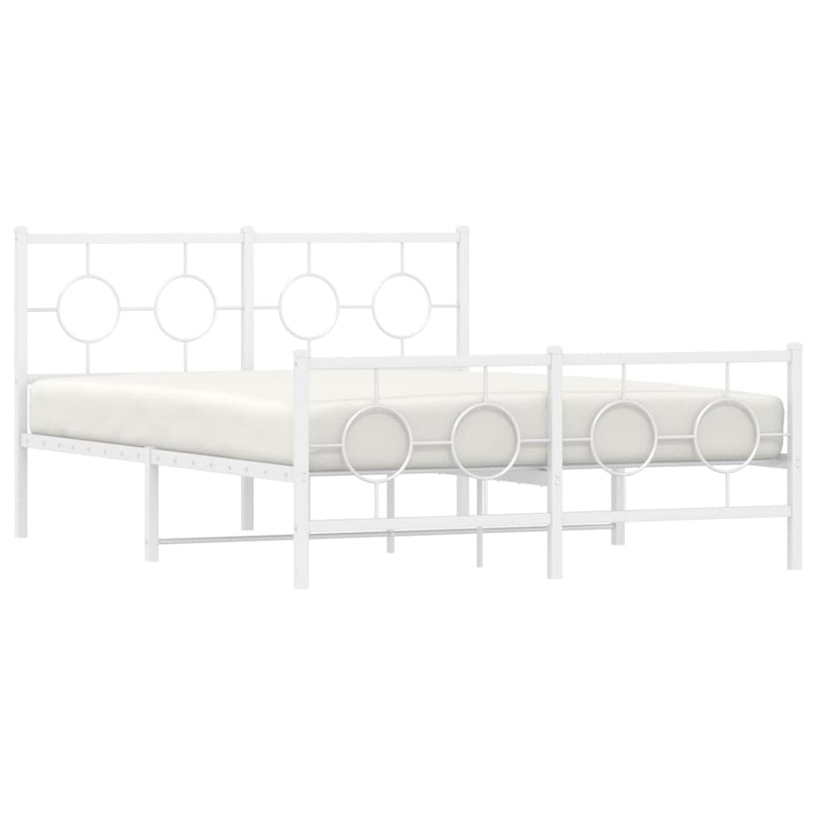 Bedframe met hoofd- en voeteneinde metaal wit 140x200 cm
