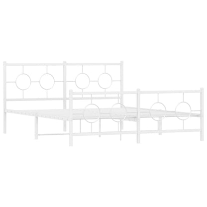 Bedframe met hoofd- en voeteneinde metaal wit 150x200 cm
