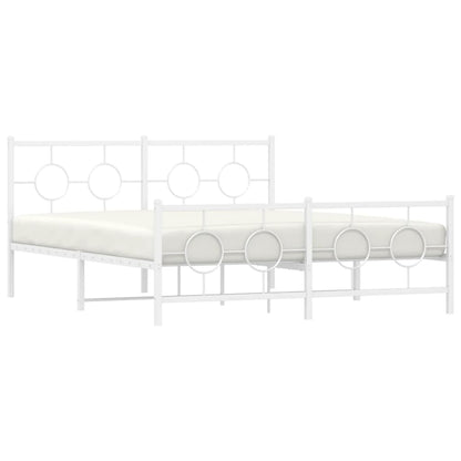 Bedframe met hoofd- en voeteneinde metaal wit 150x200 cm