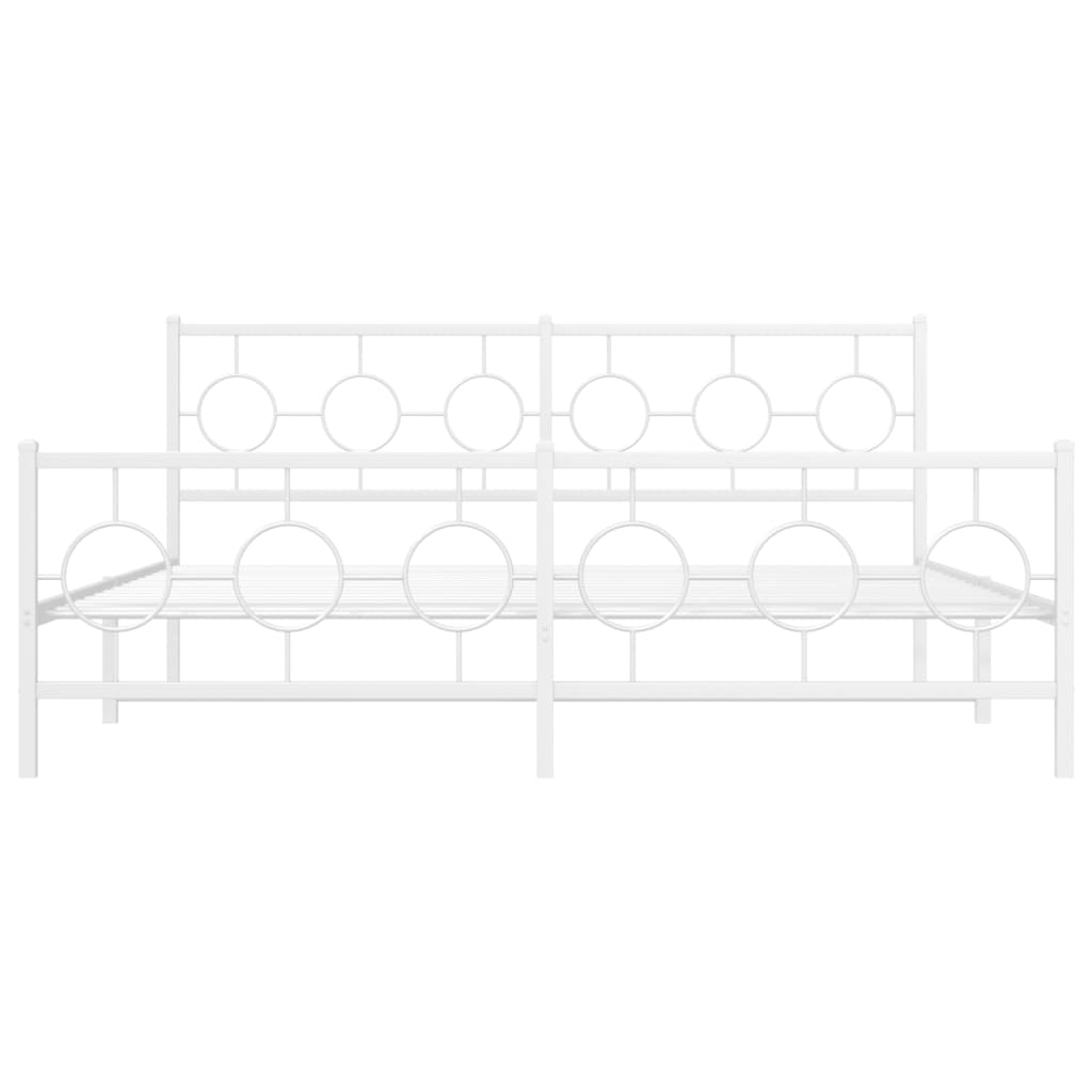 Bedframe met hoofd- en voeteneinde metaal wit 180x200 cm