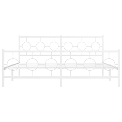 Bedframe met hoofd- en voeteneinde metaal wit 180x200 cm