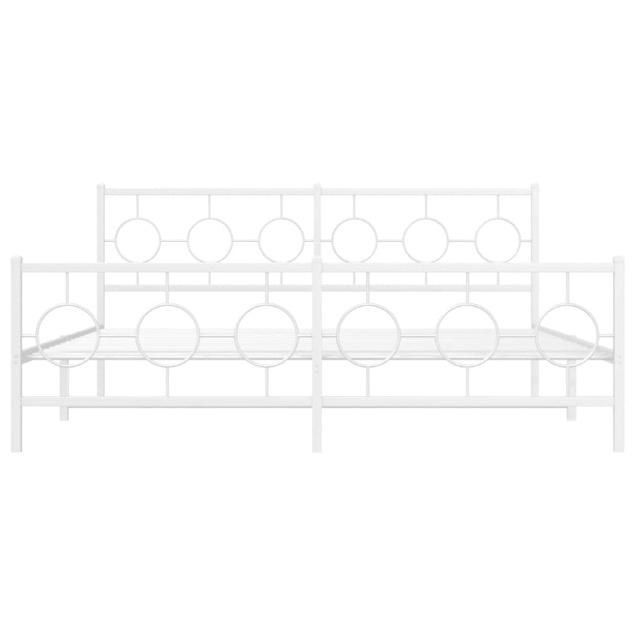 Bedframe met hoofd- en voeteneinde metaal wit 180x200 cm