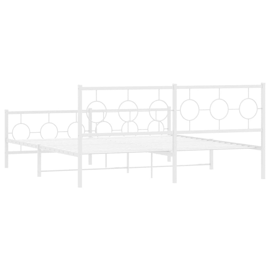 Bedframe met hoofd- en voeteneinde metaal wit 180x200 cm