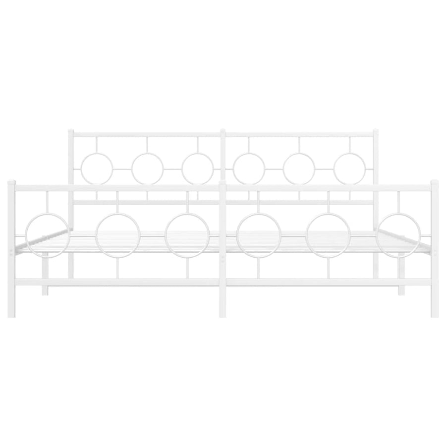 Bedframe met hoofd- en voeteneinde metaal wit 183x213 cm