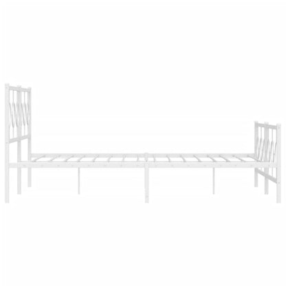 Bedframe met hoofd- en voeteneinde metaal wit 183x213 cm