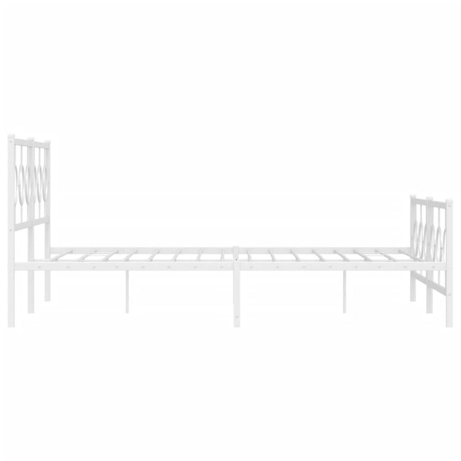 Bedframe met hoofd- en voeteneinde metaal wit 183x213 cm