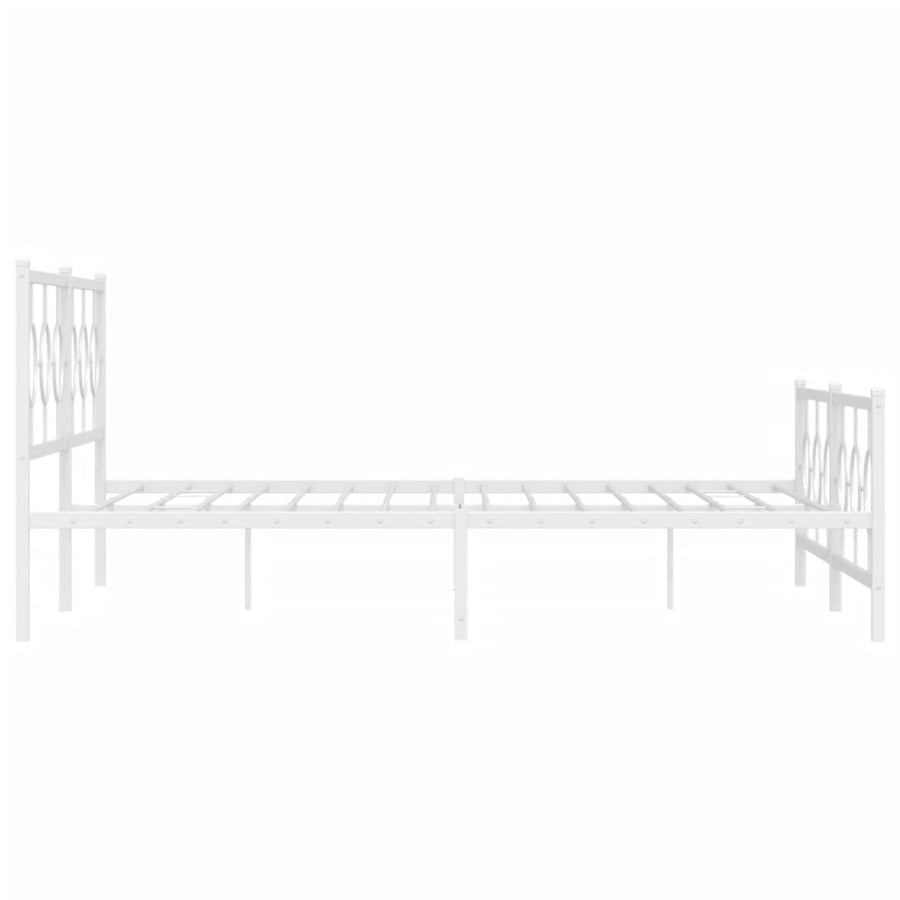 Bedframe met hoofd- en voeteneinde metaal wit 193x203 cm