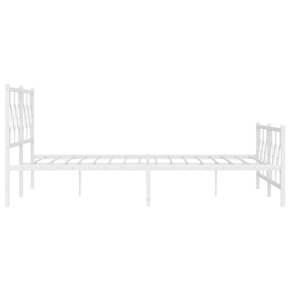 Bedframe met hoofd- en voeteneinde metaal wit 200x200 cm
