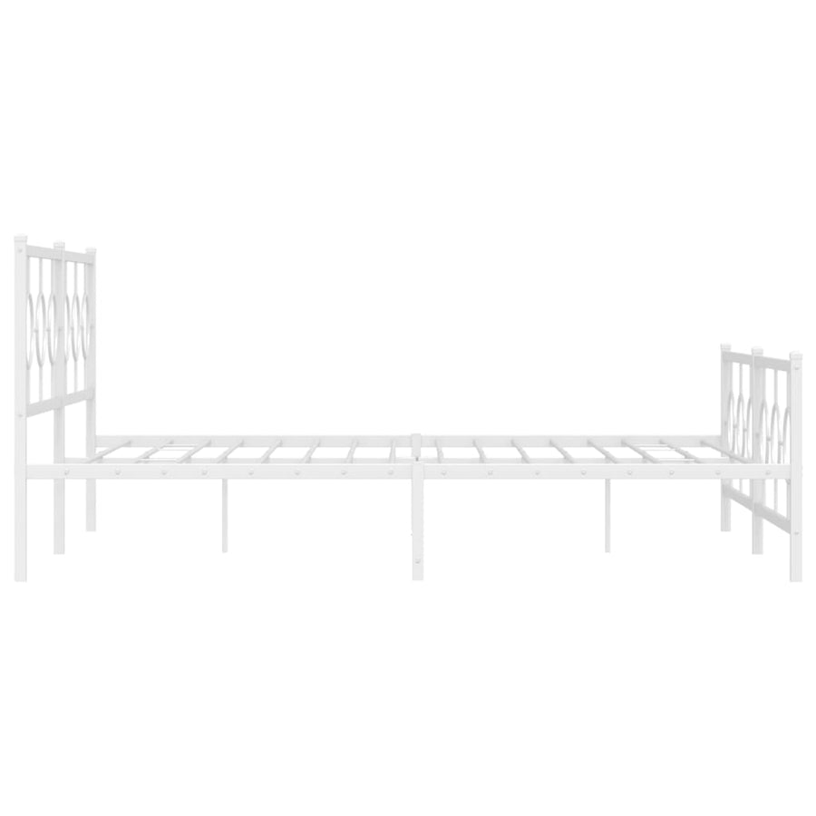 Bedframe met hoofd- en voeteneinde metaal wit 200x200 cm