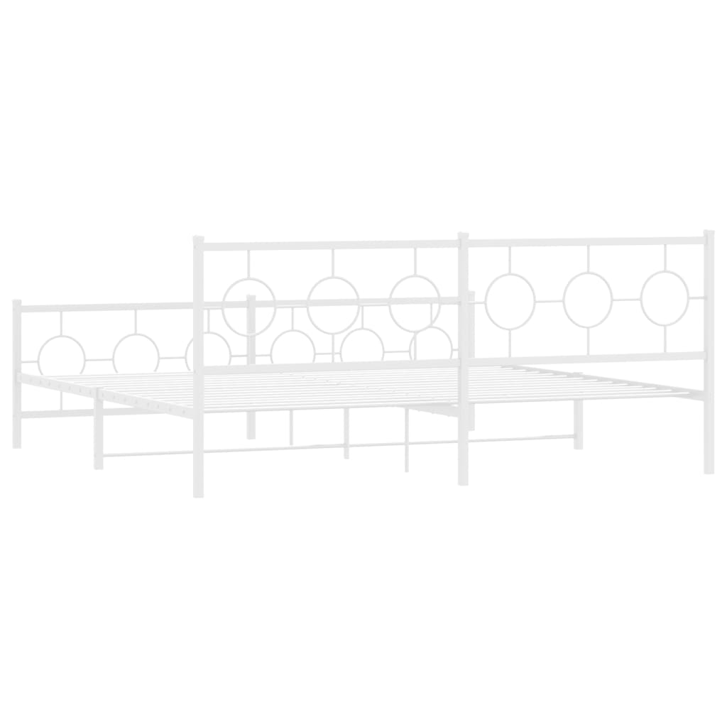 Bedframe met hoofd- en voeteneinde metaal wit 200x200 cm
