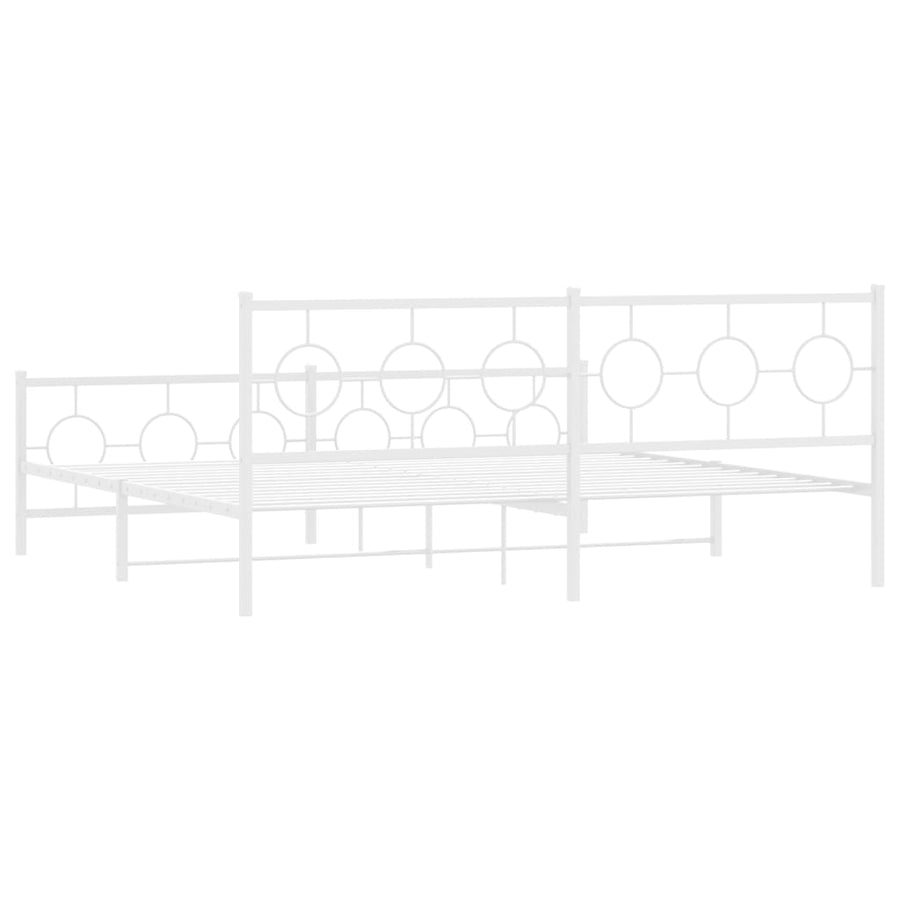 Bedframe met hoofd- en voeteneinde metaal wit 200x200 cm