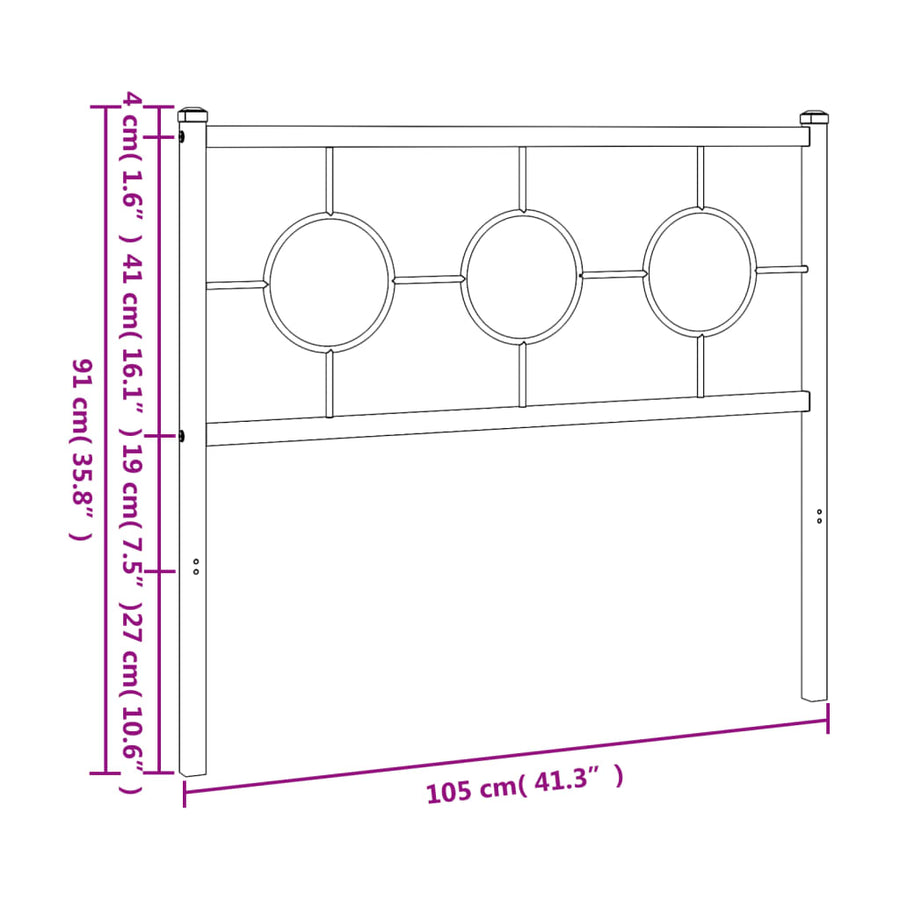 Hoofdbord Metaal Wit 100 cm