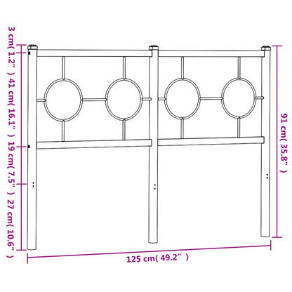 Hoofdbord 120 cm metaal wit