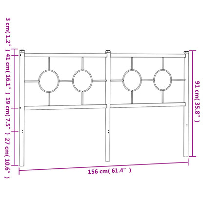 Hoofdbord 150 cm metaal wit
