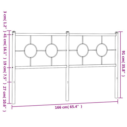 Hoofdbord 160 cm metaal wit