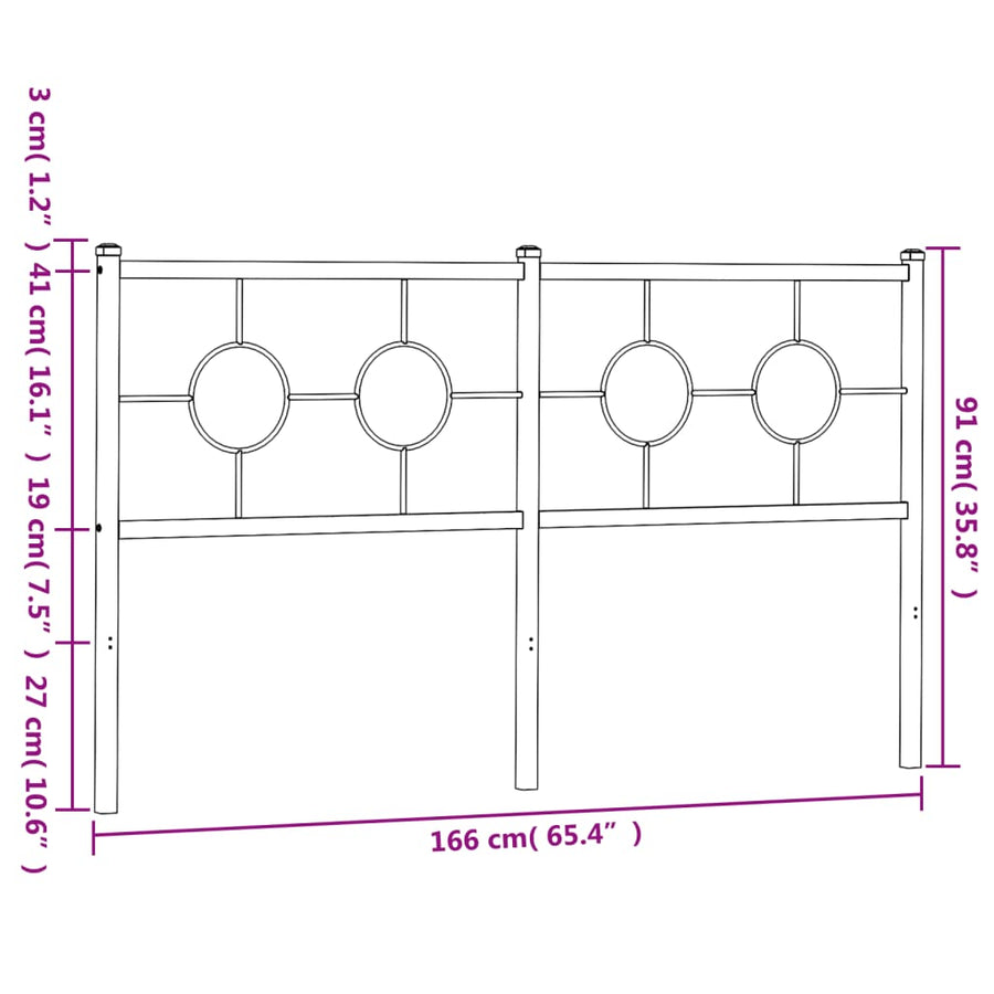 Hoofdbord 160 cm metaal wit
