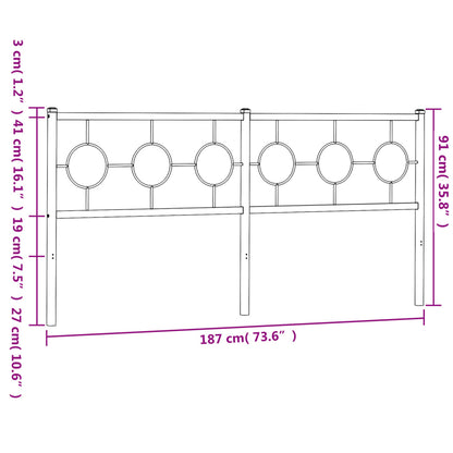 Hoofdbord 180 cm metaal wit