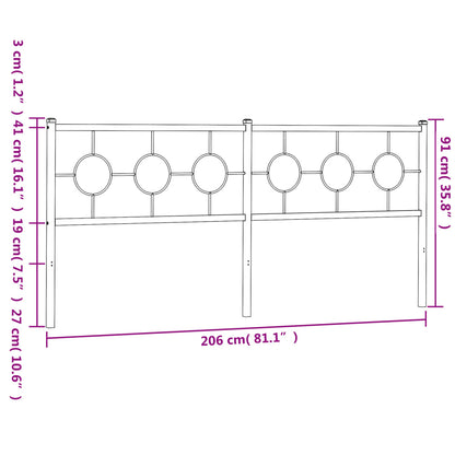 Hoofdbord 200 cm metaal wit